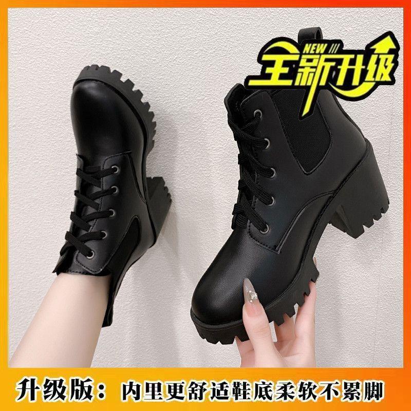 Fashion boots autumn and winter new modern urban style knee boots stacked wear niche foreign style show high American ins