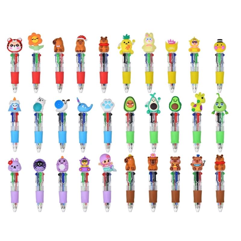 Multicolored Ballpoint Pen 4-Color-in-1 Writing Pens Retractable Ballpoint Pens for Note Taking Journaling