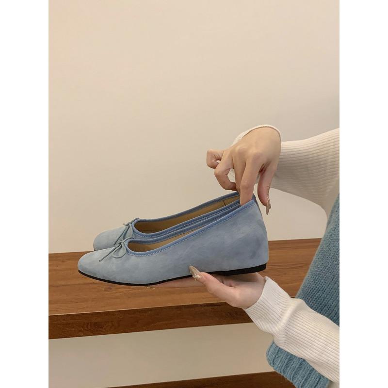 Inner height increase retro red single shoes women's shoes new spring pink ballet gentle shoes