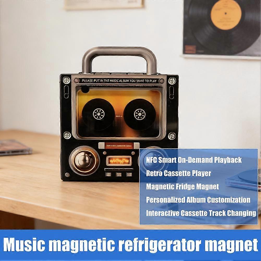 NFC Cassettedeck Muziekspeler Magnetische Koelkastmagneet Retro Acryl Luidspreker