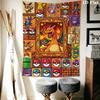 Pokémon Level Grow Wall Hanging Printed Fabric Blanket Decorative Tapestries for Bedroom Living Room Home Decor