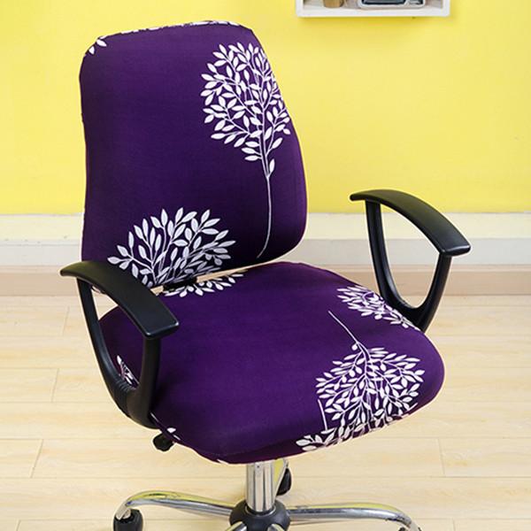 Printed Stretch Split Seat Cushion Cover Soft Stretchy Computer Sectional Chair Covers Home Decor Rotating Lift Office Dining Chair Protectors