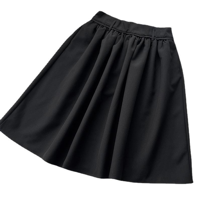 2024 Autumn/Winter Low Waist Black Slim Silhouette Tutu Skirt for Women