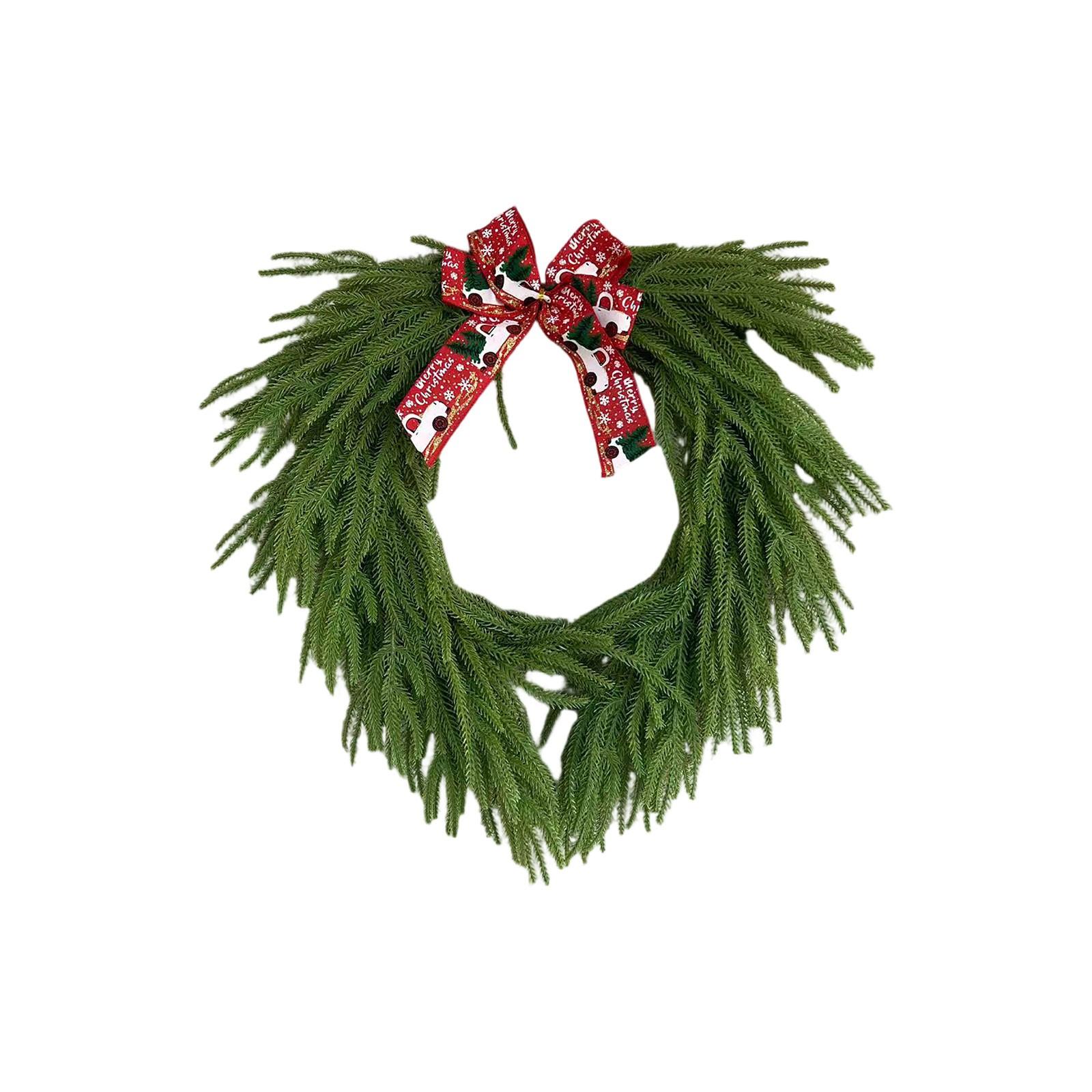 

Норфолкский венок для входной двери, Искусственный венок, Реалистичный искусственный венок из зеленых листьев для стены, окна One Size