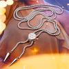 Elegant Round Shaped Neckwear Rhinestones Accented Unisex Stainless Steel Necklace Slidable for Gifting and Daily Use