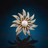 Sunflower Brooch, Trendy Pearl Brooch, Elegant Women's Brooch