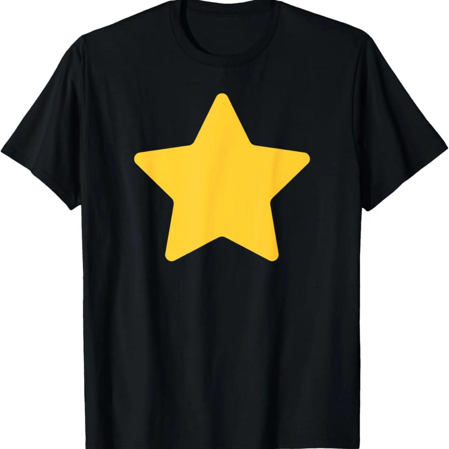 

Классический большой желтый графический рисунок звезды спереди для детской футболки XXXXXL чёрный
