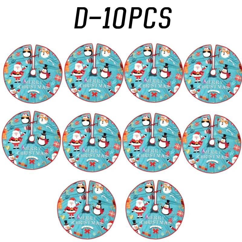 90CM Round Christmas Tree Skirt Elk Snowman Mat Christmas Decoration Parlor Carpet Home Decorations Christmas Tree Foot