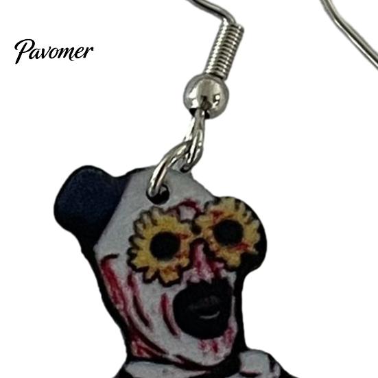 Retro Horror Movie Character Jewelry 1 Pair Halloween Theme Dangle Drop Earrings for Women, Scary Blood Gothic Acrylic Clown Earrings, Creative