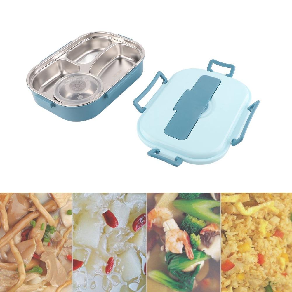 Includes Soup Bowl Portable Bento Box 4-Compartment Food Storage Container Office Use
