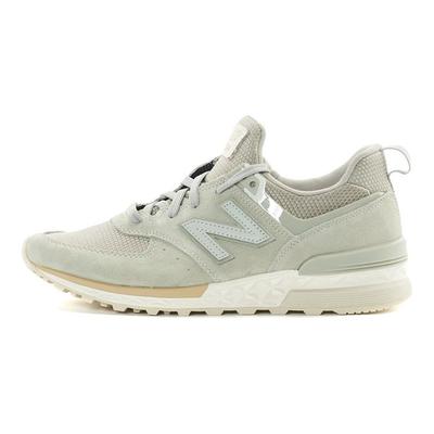 Nb 574 Sport Tecido Camurça Malha Casual Cano Médio Lifestyle Sapatos Tênis Unissex Cinza Branco MS574FSG