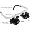 Headband Glasses Magnifier With Led Light 8X 15X 23X Watchmaker Jeweler Loupe