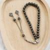 Meetvii Black Gold Silver Hematite Stone Tasbih Beads Turkish Islamic Prayer Beads Arabic Style Bracelets for Muslim