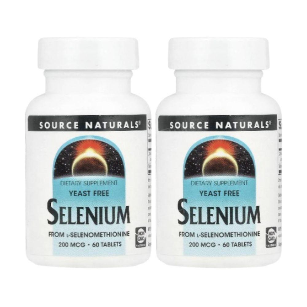 Source Naturals Selenium 200mcg 60 Tablets 2 pcs Selenium