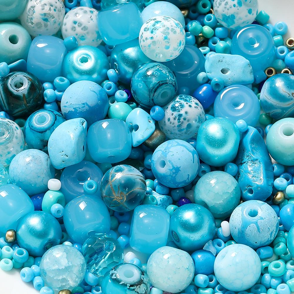 20g/Lot 8mm Mixed Glass Irregular Shape Charm Seed Loose Beads for Handmade DIY Necklace Bracelets Jewelry Accessories