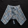Unisex American Retro Plaid Layered Shirt with Irregular Hem and Tie Waist Design