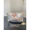 Used Obi Remake Pink and Blue Cherry Blossom Clutch Bag Shoulder Bag Pouch Bag