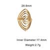 Stainless Steel Gold-Plated Geometric Spiral Open Ring - Non-Fading, Simple Titanium Steel Design.