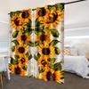 2 Pcs Sunflower Print Curtains,suitable for Bedroom,living Room Kitchen Decoration,home Decoration,window Decoration