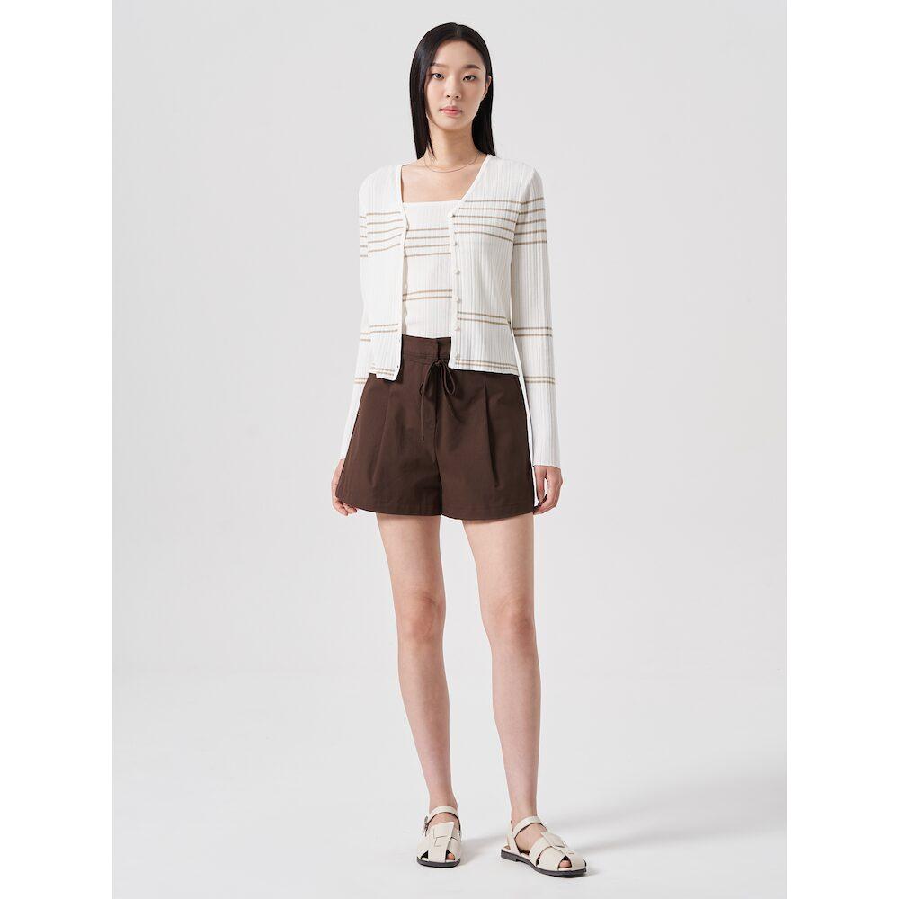 8SECONDS One-Pleat String Shorts Brown