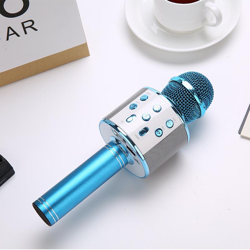 WS858 Bluetooth Karaoke Microphone for Children - Wireless Singing Mic with Speaker and Condenser features