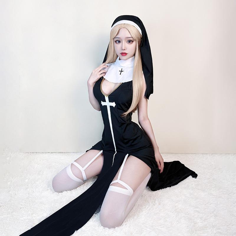 Halloween Adult Costume Sexy Nun Costume Mardi Gras Costume Cosplay