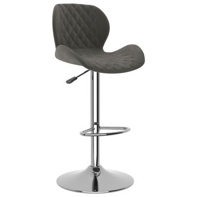 Bar Stool Set of 2 Dark Grey Velvet