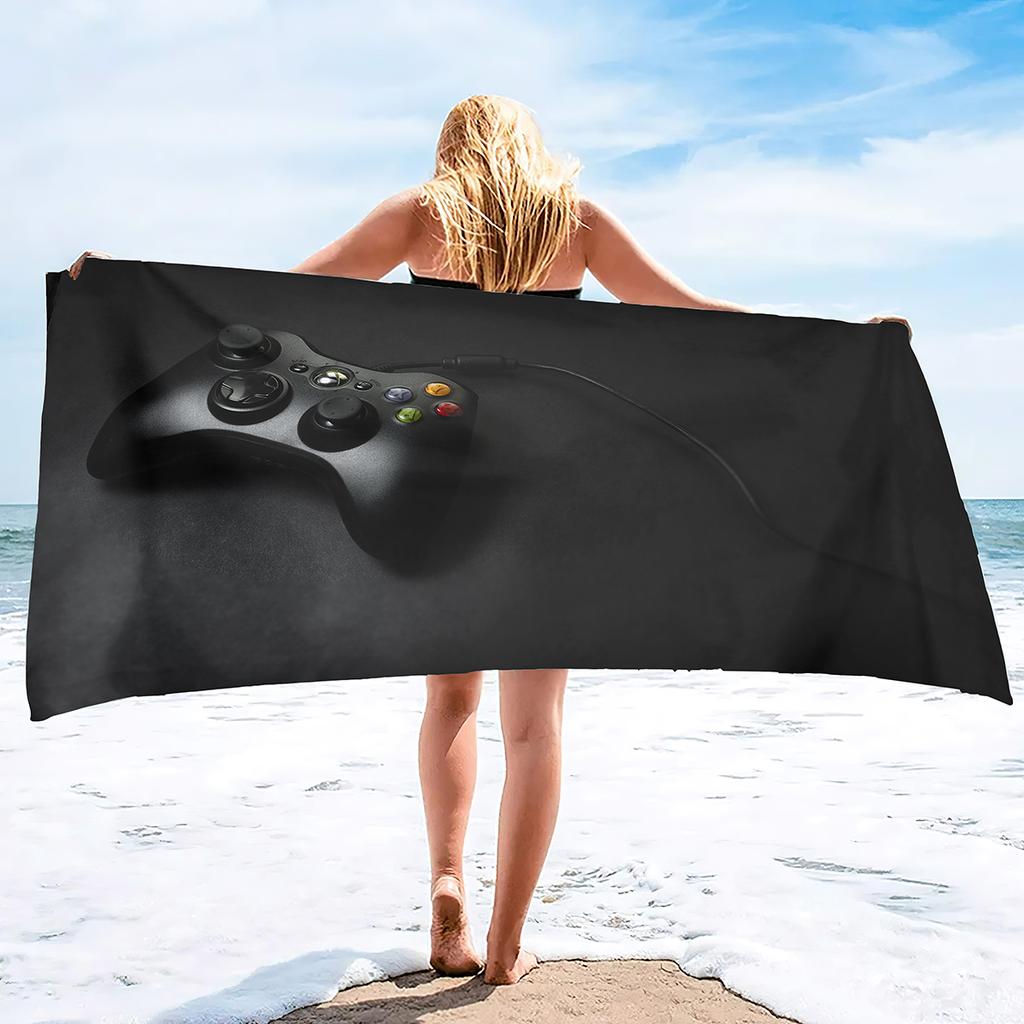 Gamepad Teens Boys Beach Towel,Modern Abstract Sandless Gamer Gaming Microfiber  Towel, Extra Large Adult  Towel