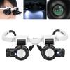 Glasses Magnifier Head Wearing Magnifying Glass with LED Light for Reading Repairing
