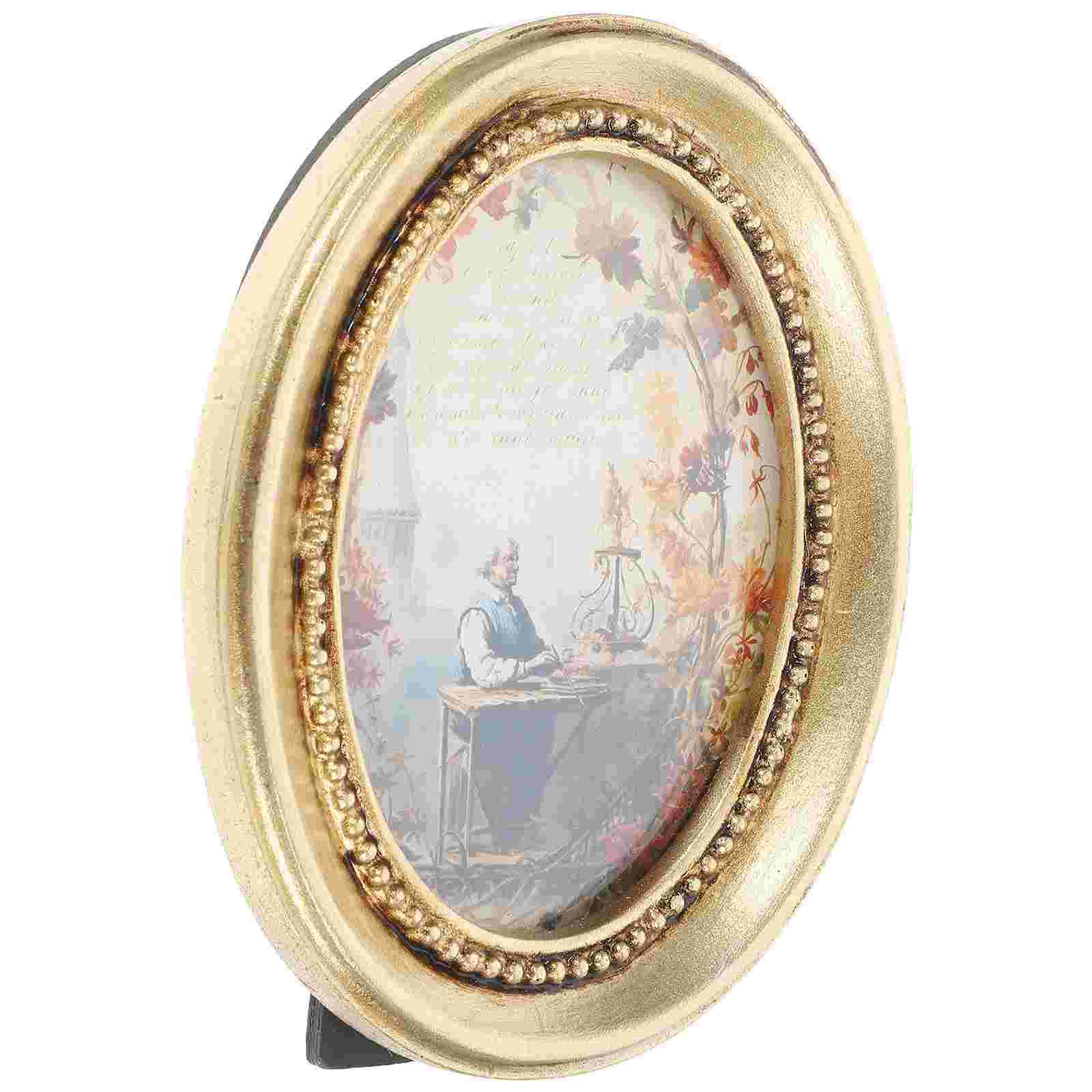 Овальные смоляные ретро настенные декоративные рамки для фото, подвесные винтажные рамки для фото, настольные смоляные рамки, домашний декор, рамки для фото 10.50X8.50X1.10CM