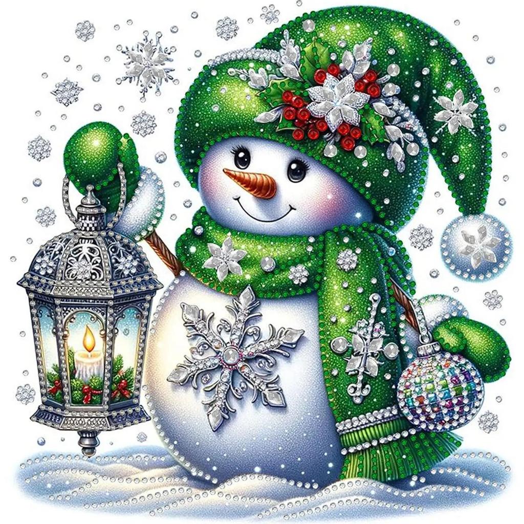 30*30cm Partial Special Shaped Drill Xmas Snowman Decor5D DIY Diamond Painting Rhinestone Diamond Painting Home Wall Decor