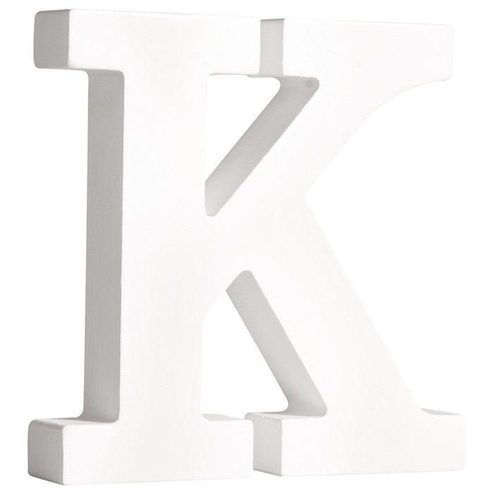 Lettre MDF K , blanc, 11cm, épaisseur 2cm