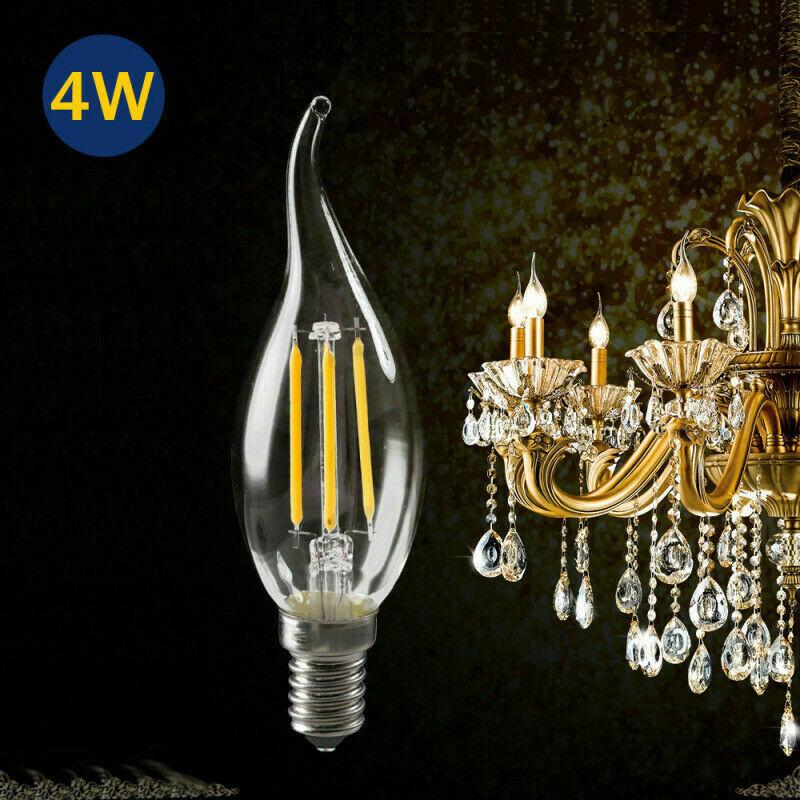 Stmívatelná E14 LED žárovka 2W 4W 6W Edison Retro Vláknová Svíčka Světlo 220V 240Lm