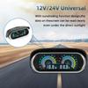 2 IN 1 LCD Gauge+Alarm Oil Pressure Gauge+Water Temperature Meter with Sensor 1/8NPT for Petrol Diesel Auto Car 12V24V