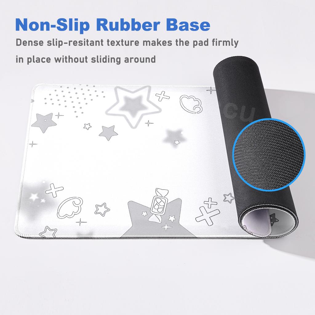 Korean Ins Minimalist Black White XXL Desk Mat Office Aesthetic Star Mouse Pad Keyboard Computer Decort Mousepad Pc Accessories