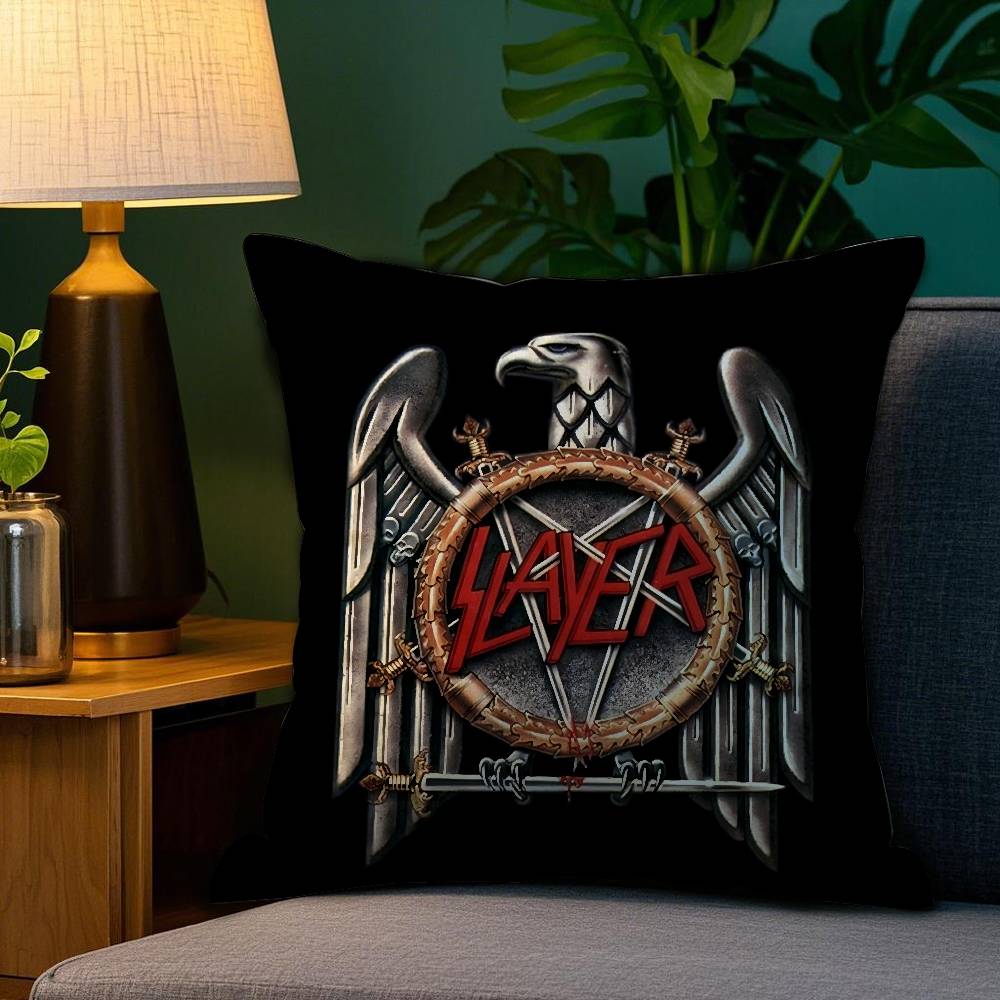 SlayerS MMetal Rock Pillow Case Sofa Living Room Bedroom Doublesided Printing Square Cushion Nap Time Pillow Case
