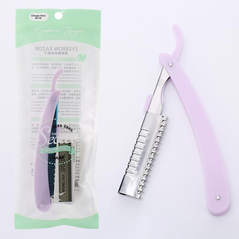 

Складной нож для стрижки бровей из нержавеющей стали, острый и сменный, в комплект входит 10 лезвий для стрижки бровей.