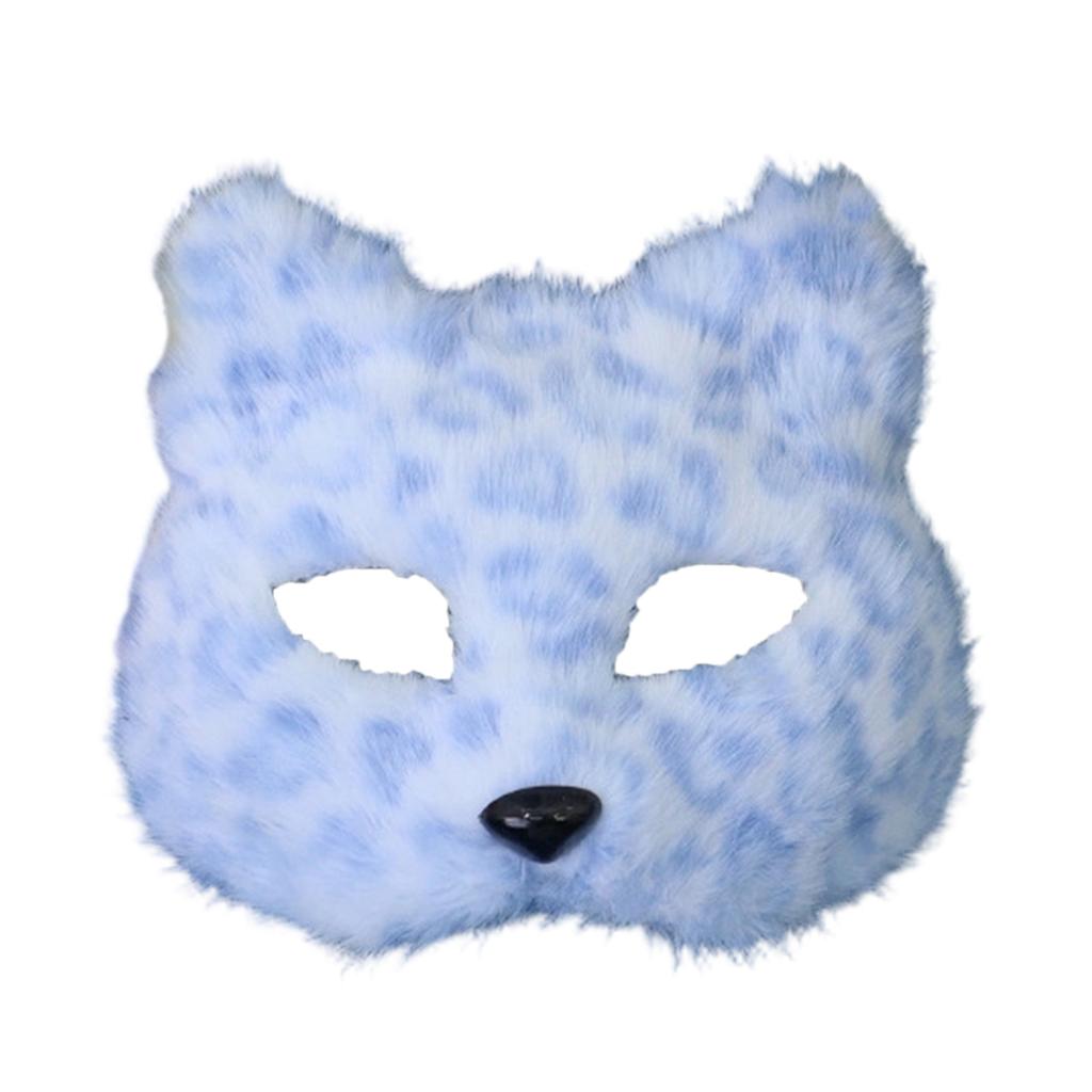Maschera di Volpe Lupo Peluche Gatti Maschera Mezza Faccia Maschera per Occhi Volpi Gatti Lupo Costume Cosplay per Halloween Mascherate