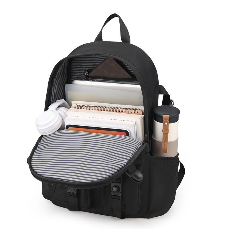 Fashion Men's Simple Backpack - Large Capacity, Laptop Compartment, Multiple Pockets, Suitable for Students and Travel