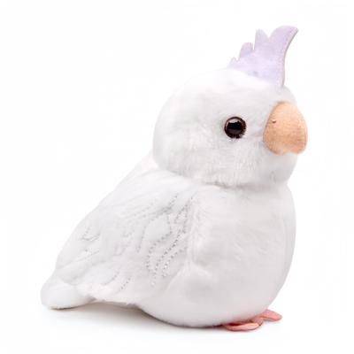 Peluche Cacatua Lilizzhoumax, Uccello Realistico, Molto Morbido, Giocattolo per Bambina, Regalo di Natale per Bambini, Decorazione per la Casa (Bianco, alto 14 cm)