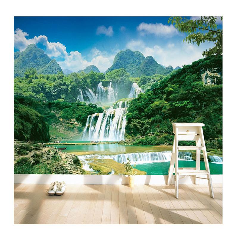 

3D Wall Mural Nature Landscape Wallpaper Green Mountain Waterfall Wall Paper Home Decor For Study Room 200 cm(W) x 140 cm(H)