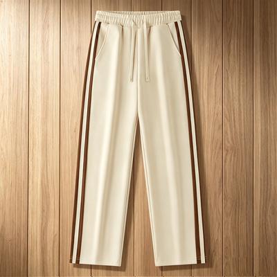 Mens Loose Straight Two Stripe Casual Sports Sweatpants For Autumn Winter