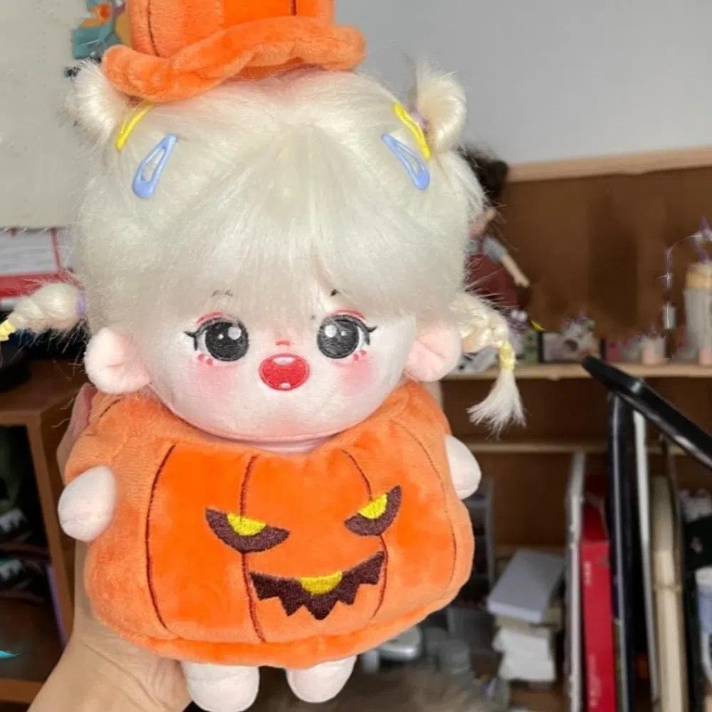 Rochie Păpușă de Bumbac Set Haine Dovleac Portocaliu Haine de Pluș pentru Păpuși Accesorii pentru Păpuși