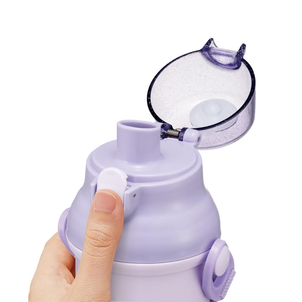 Skater Direct Drinking Water Dishwasher Made In Sanrio Kuromi Fancy Snacks Children's Bottle, Plastic, 480ml, One-Push Opening, Safe, Japan, & Sweets,