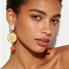 Painting Enamel Flower Dangle Earrings Charm Bohemian Dangle Earring  Party