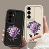 Crystal Rose Floral Print TPU Shockproof Phone Case For Samsung S25 Ultra S24 FE S23 Plus S22 A56 A36 A16 A55 A06 A15 A35 A05 Soft Matte Bumper Cover