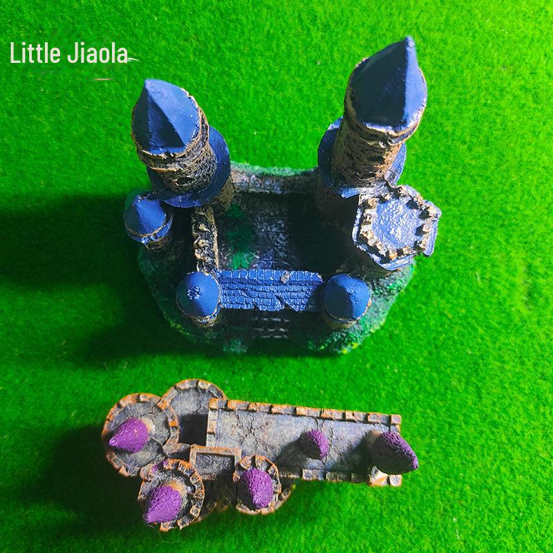 European-Style Castle Fish Tank Ornament - Antique Manor Design for Landscaping and Gardening