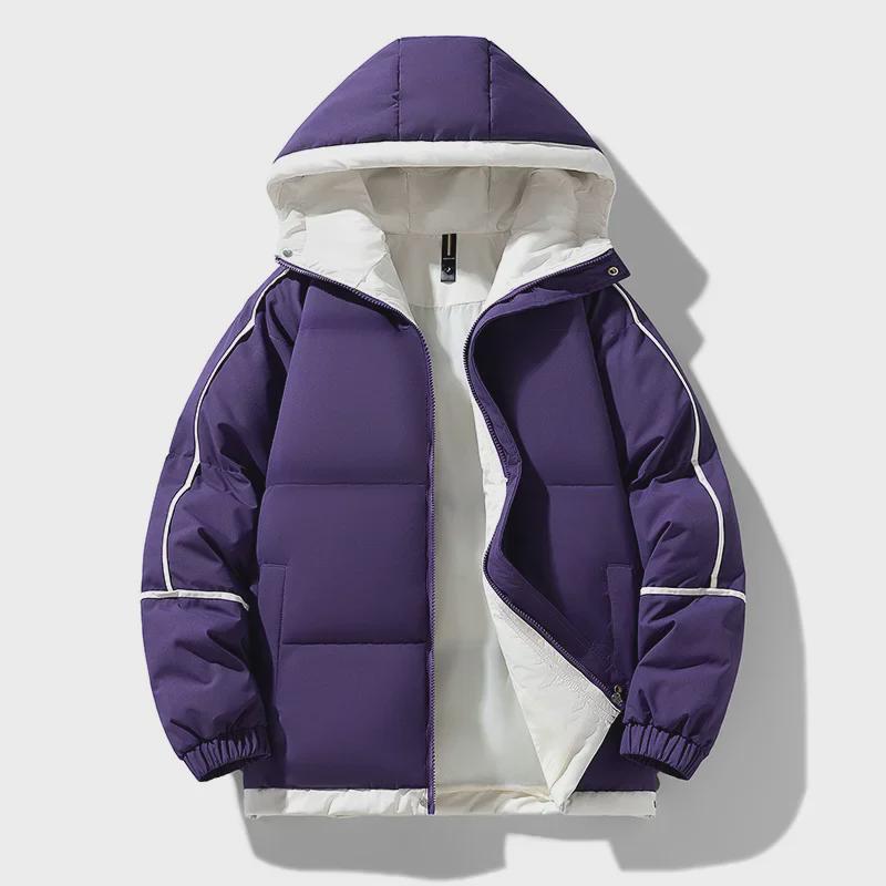 Men's Trendy Hooded Puffer Jacket - Winter Warmth & Loose Fit