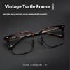 Ultralekkie okulary korekcyjne z czystego tytanu z kwadratową oprawką typu półramka, modne retro stojak 1607