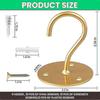 Ceiling Hooks For Hanging Plants- 4pcs 3 Inches Heavy Duty Vinyl Coated, Gold Hanging Hooks For Bird Feeders, Planters And Wind Chimes 25-26